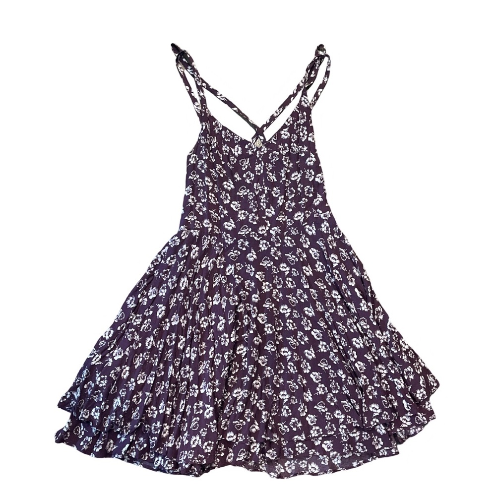 Urban Outfitters purple floral strappy dress with open back SZ 8